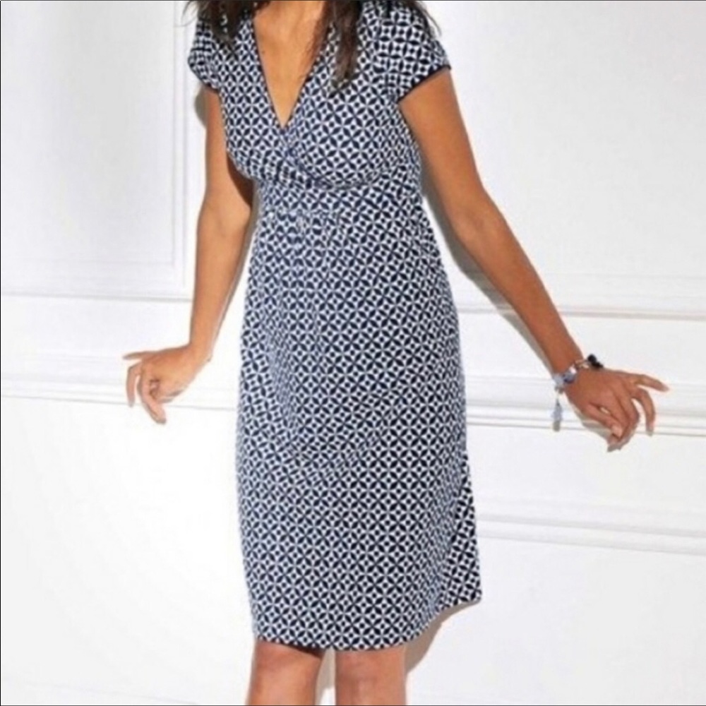 Boden Navy Print Jersey Dress
